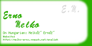 erno melko business card